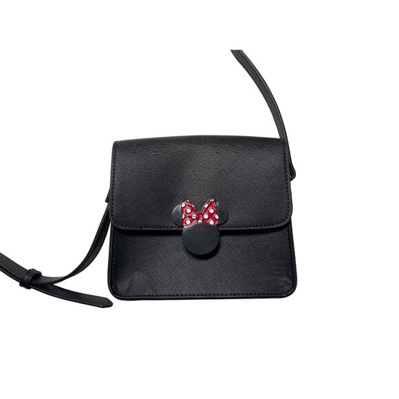 Disney Minnie Mouse Black Crossbody Purse Bag Adjustable‎ Strap & Red Polka Dot - Picture 1 of 12